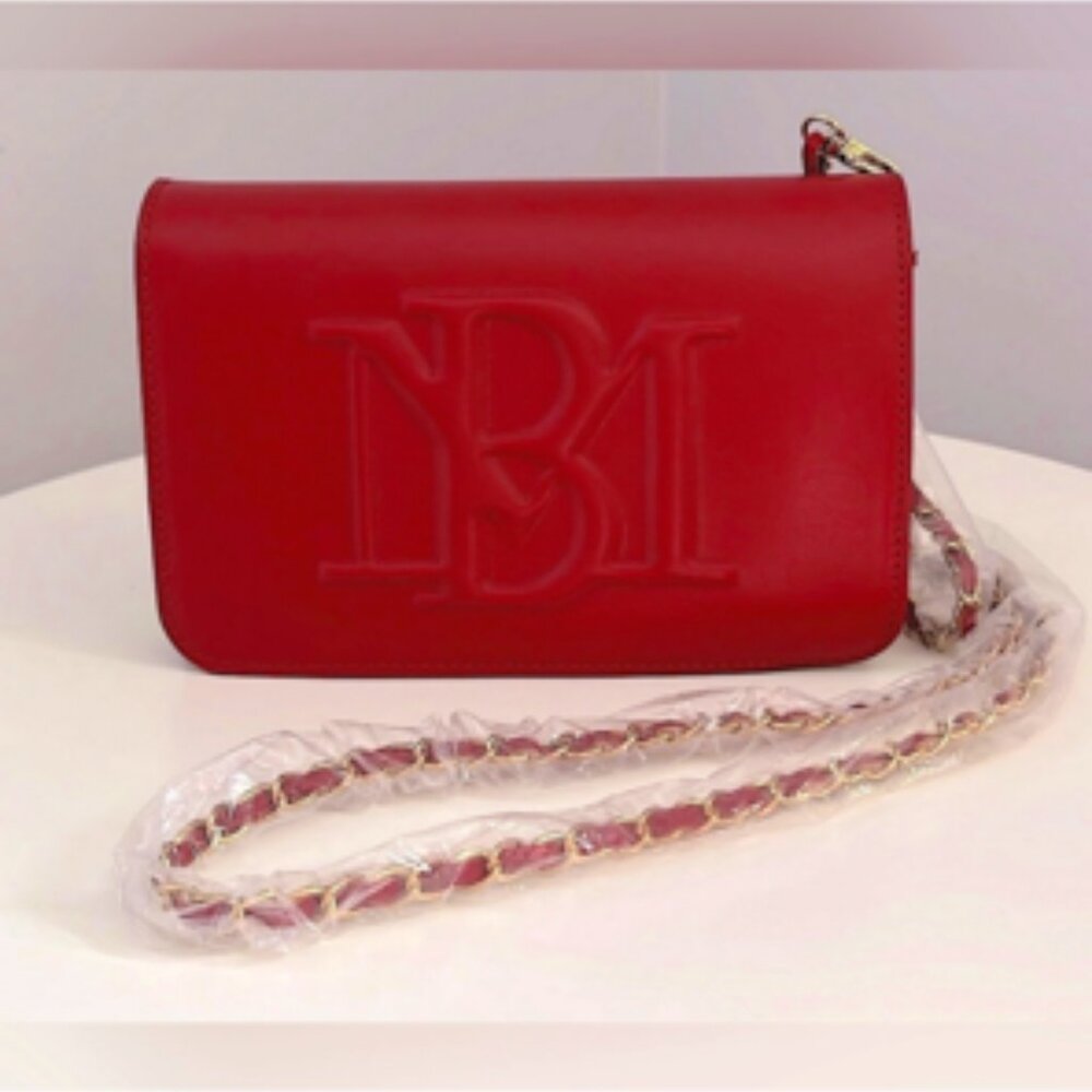 Badgley Mischka Debossed Logo Crossbody - Brick Red -  NWT